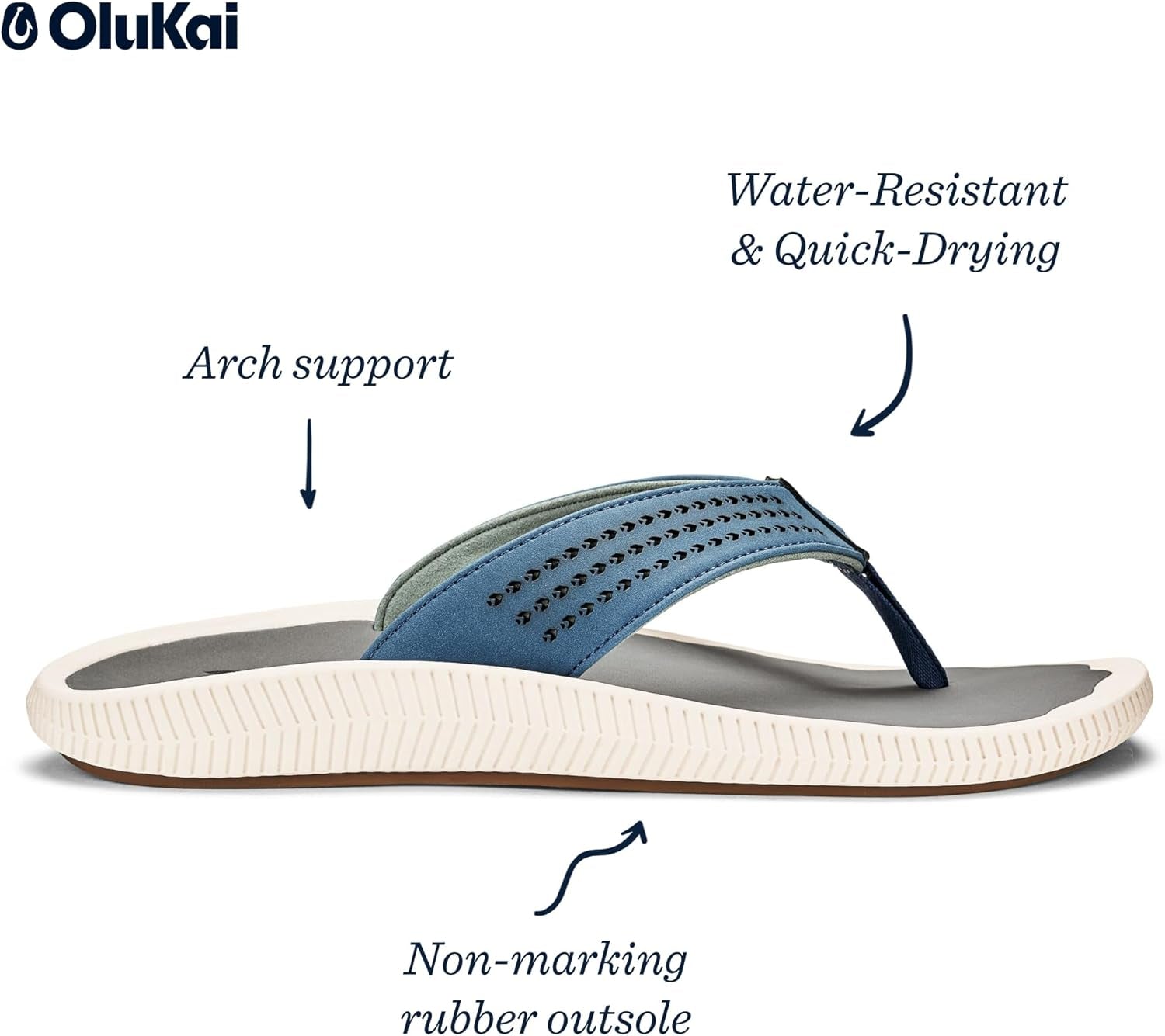 Ulele Men'S Beach Sandals, Quick-Dry Flip-Flop Slides, Water Resistant Suede Lining & Wet Grip Soles, Soft Comfort Fit & Arch Support